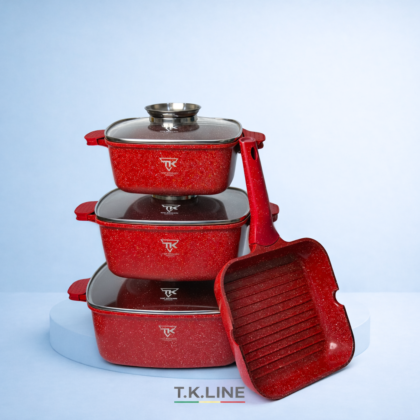Набір каструль Тор Kitchen (3 каструлі+сковорідка) TK000103 червоний