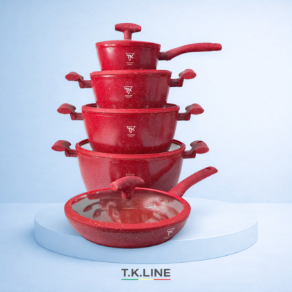 Набір каструль із силіконовими кришками Тор Kitchen (червоний) ТК00100 10 предметів