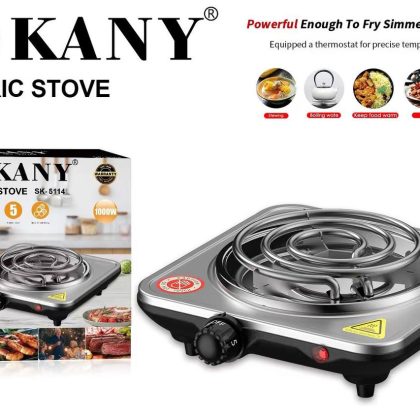 Плита з нержавіючої сталі Sokany SK-5114,  1000 W - срібло (12)