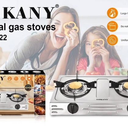 Газова плита двоконфоркова настільна Sokany SK-07022 (6)