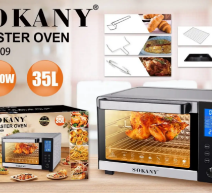 Духовка електрична 35л Sokany SK-10009 1500 Вт,   Біла
