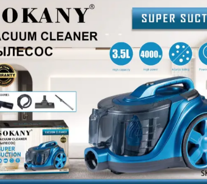 Пилосос Sokany SK-13005 пилосос із контейнером 3.5 л Синій 4000 Вт